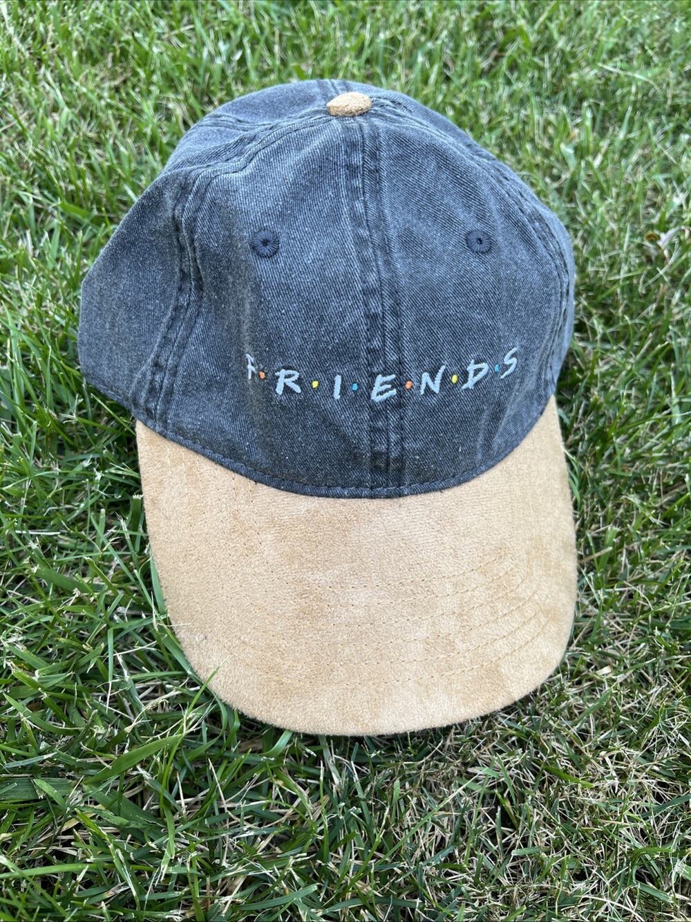 FRIENDS LOGO WARNER BROS GRAY TAN BASEBALL CAP HAT UNISEX ADJUST 6 PANEL (NEW)